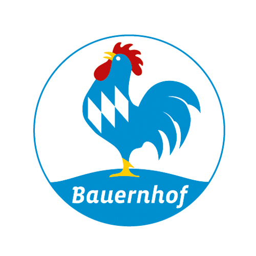 Blauer Gockel Bauernhof 500x500k